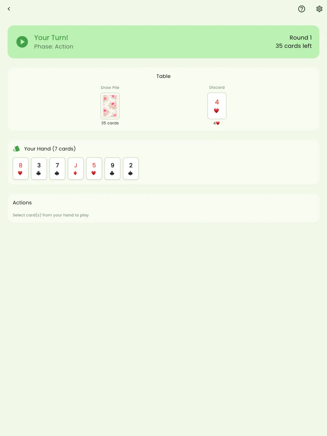 Crazy Eights, garden theme (tablet)