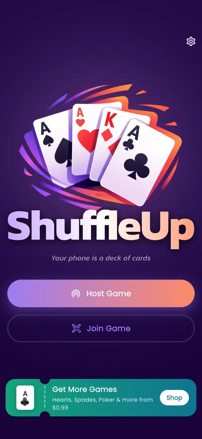 ShuffleUp home, midnight theme (phone)