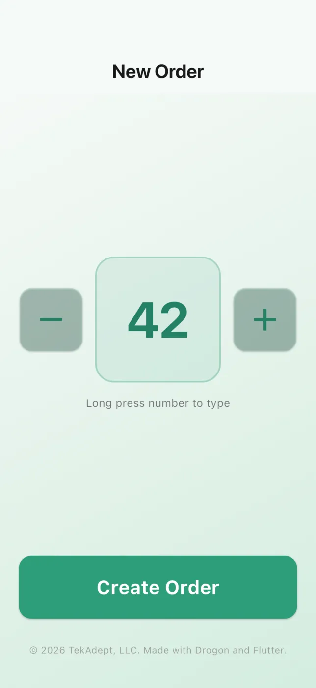 Create an order (phone)