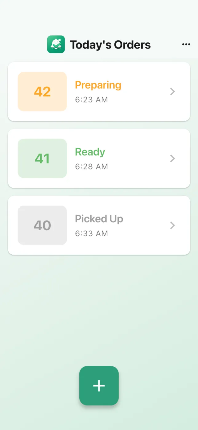 Orders list (phone)