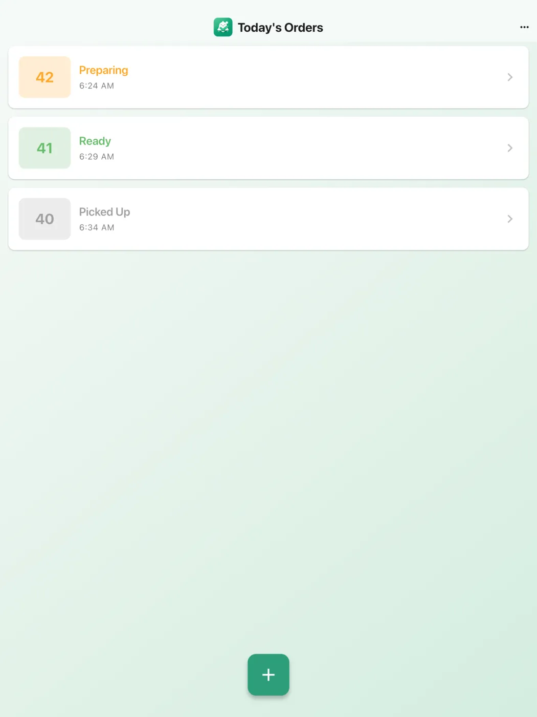 Orders dashboard (tablet)