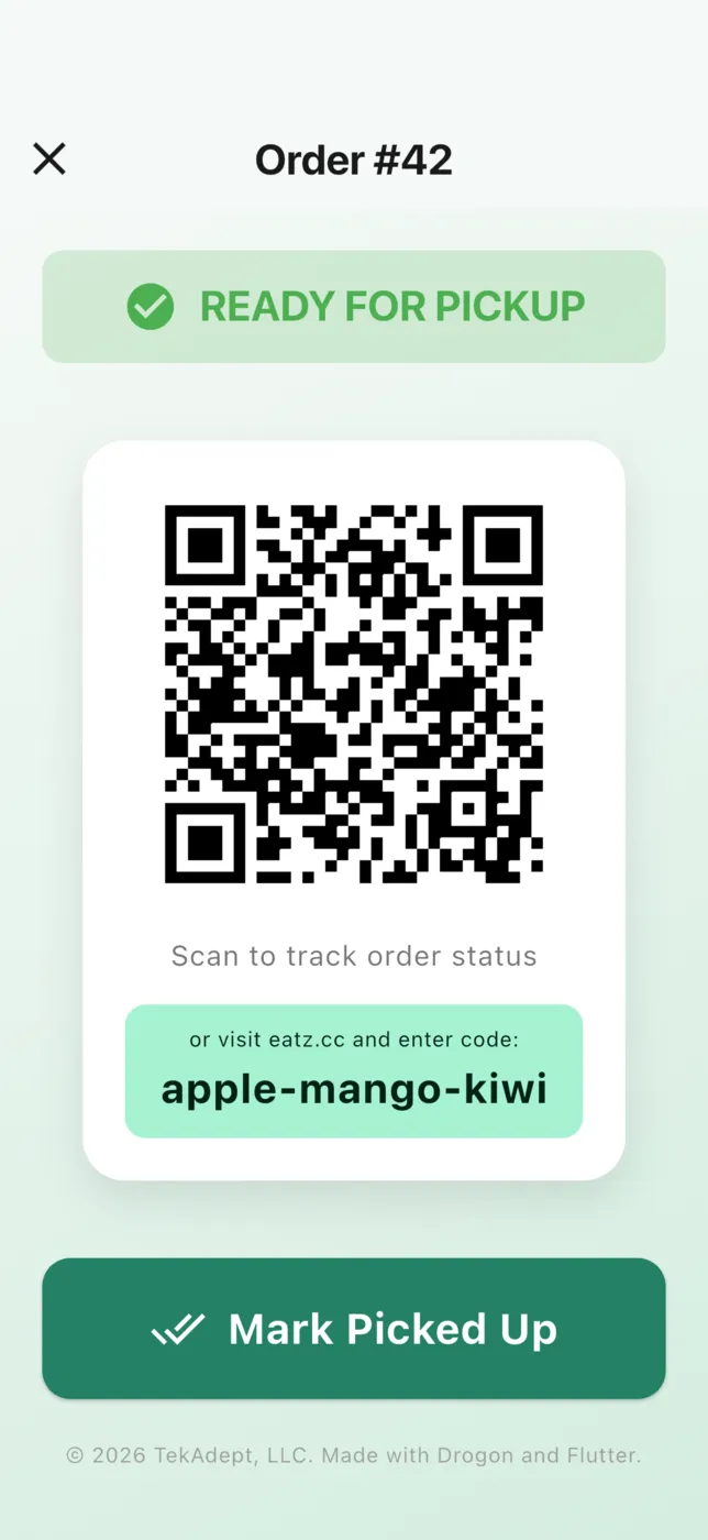 Order ready alert (phone)